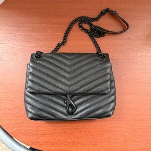 NEW Rebecca Minkoff Black Edie Quilted Crossbody Bag